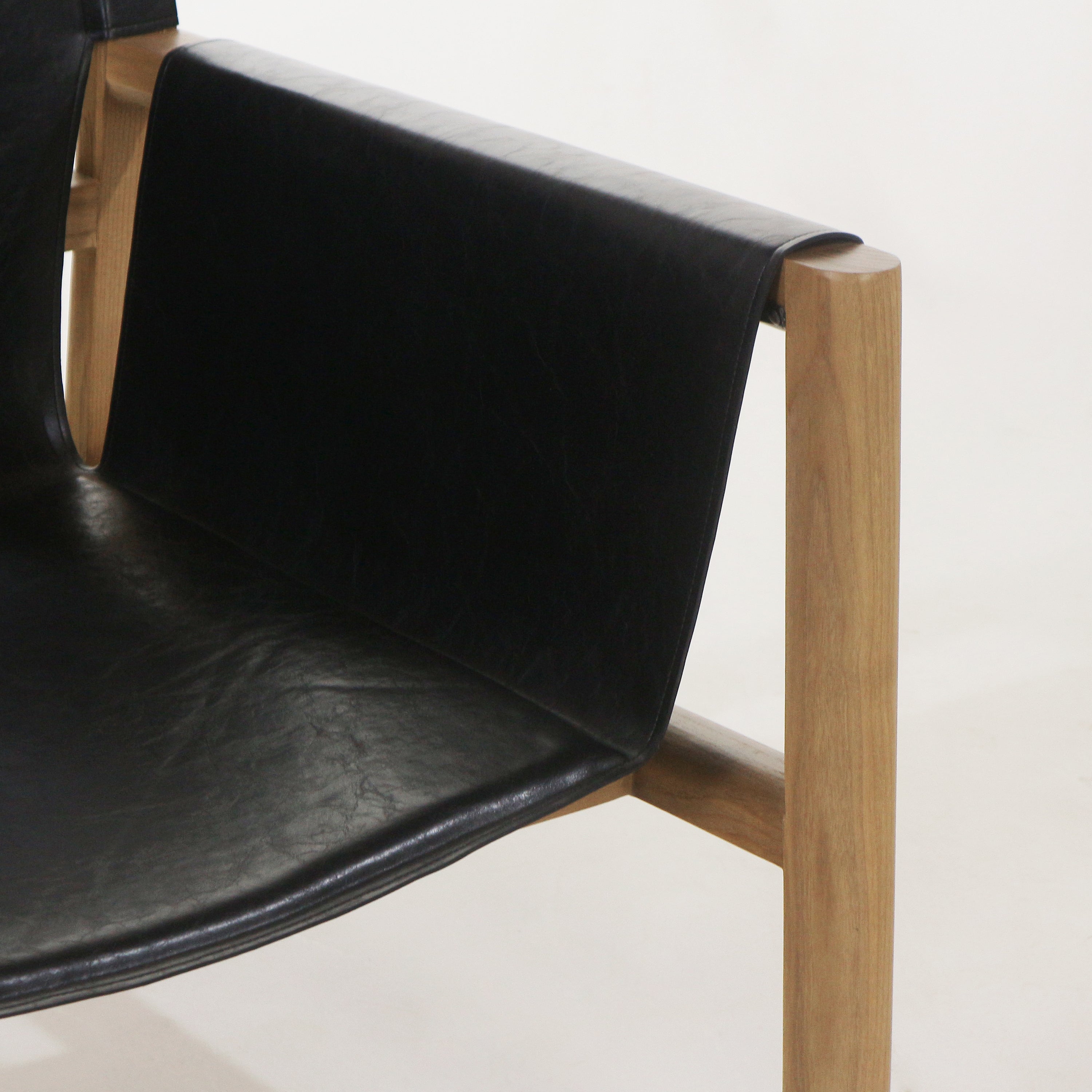 Toronto Leather & Teak Lounge Chair Teak