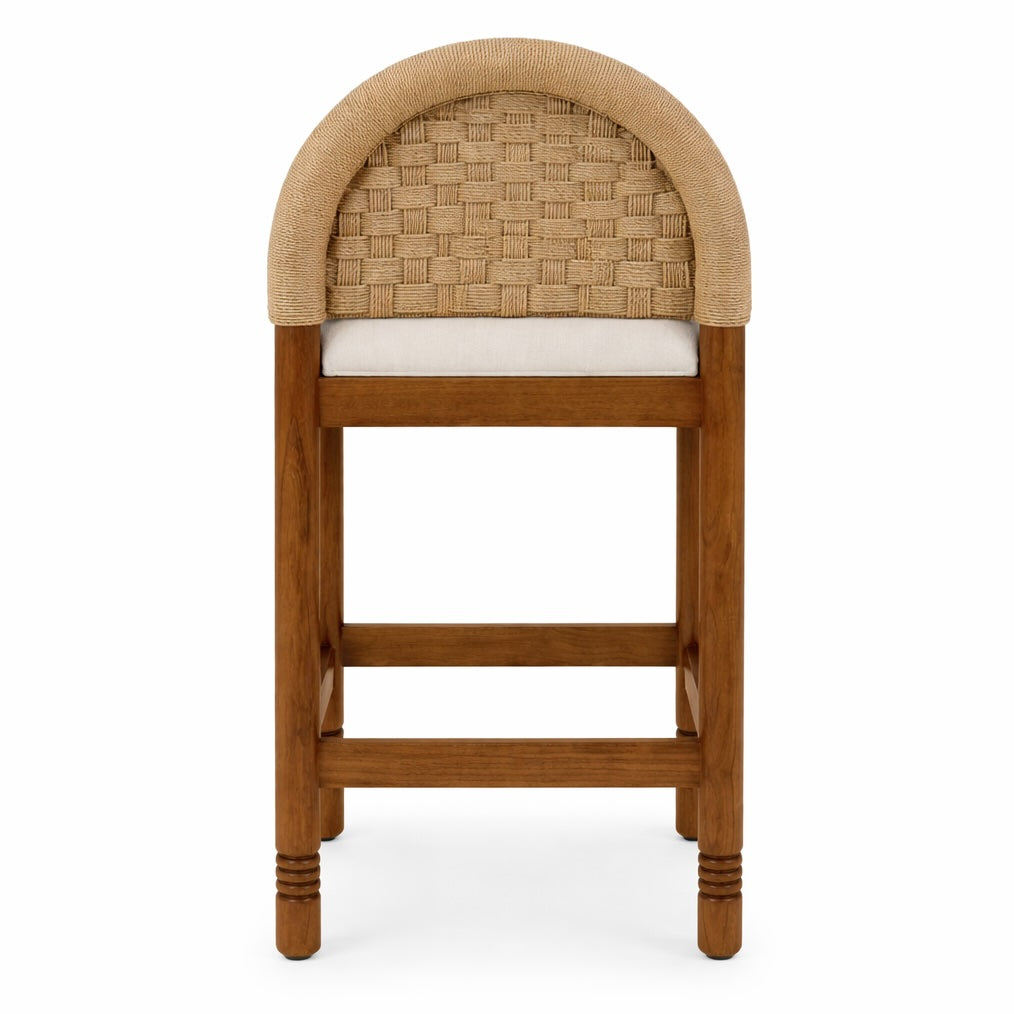 Sophia Solid Oak with Woven Back Bar & Counter Stool