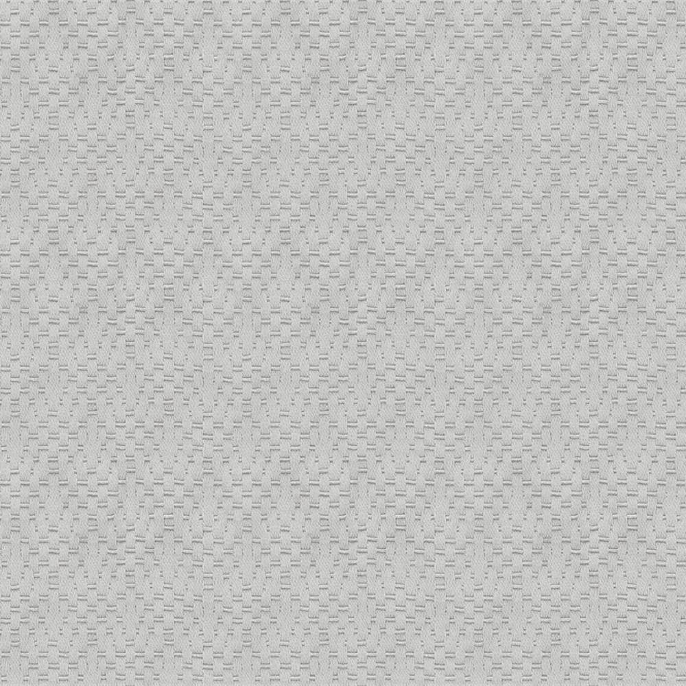 Close-up of neutral light gray upholstery fabric showing a subtle small-scale woven block texture; 30% cotton, 70% polyester, suitable for contemporary sofas.