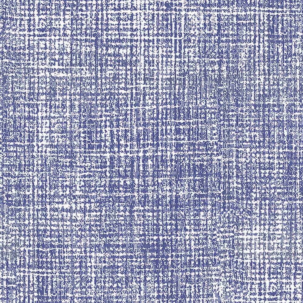 Close-up of blue and white crosshatch upholstery fabric in 100% polyester showing a textured, irregular woven grid pattern ideal for contemporary sofas.