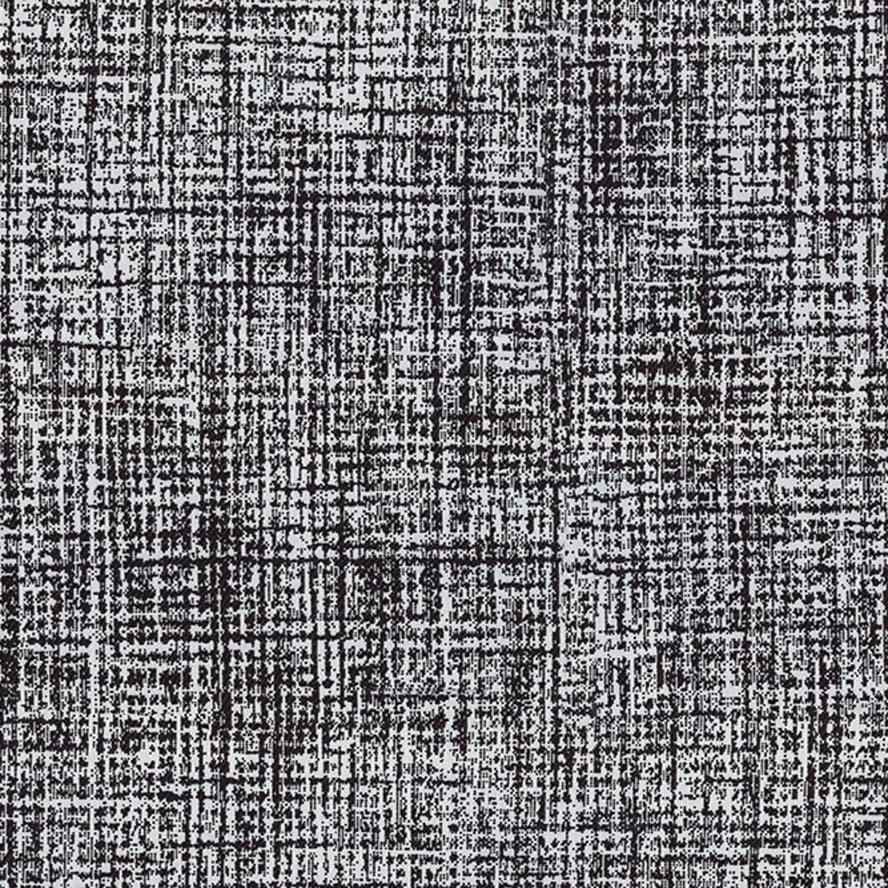 Close-up of 100% polyester upholstery fabric in light gray with dense charcoal crosshatch texture, creating a modern woven-like pattern ideal for contemporary sofas.