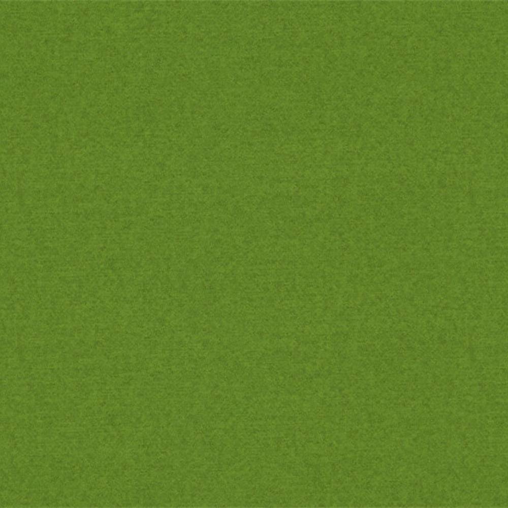 Square swatch of solid moss-green 100% polyester upholstery fabric with a fine, slightly napped texture, shown as a full-frame sample suitable for sofas and office seating.
