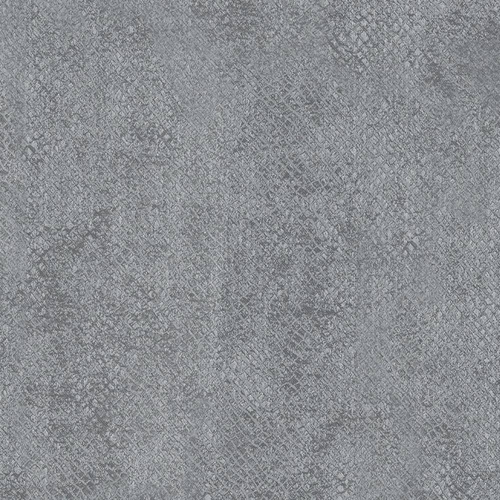 Close-up of contemporary textured woven fabric in neutral gray, 70% polyester and 30% cotton, showing a subtle diamond grid and mottled finish suitable for curtains and upholstery.