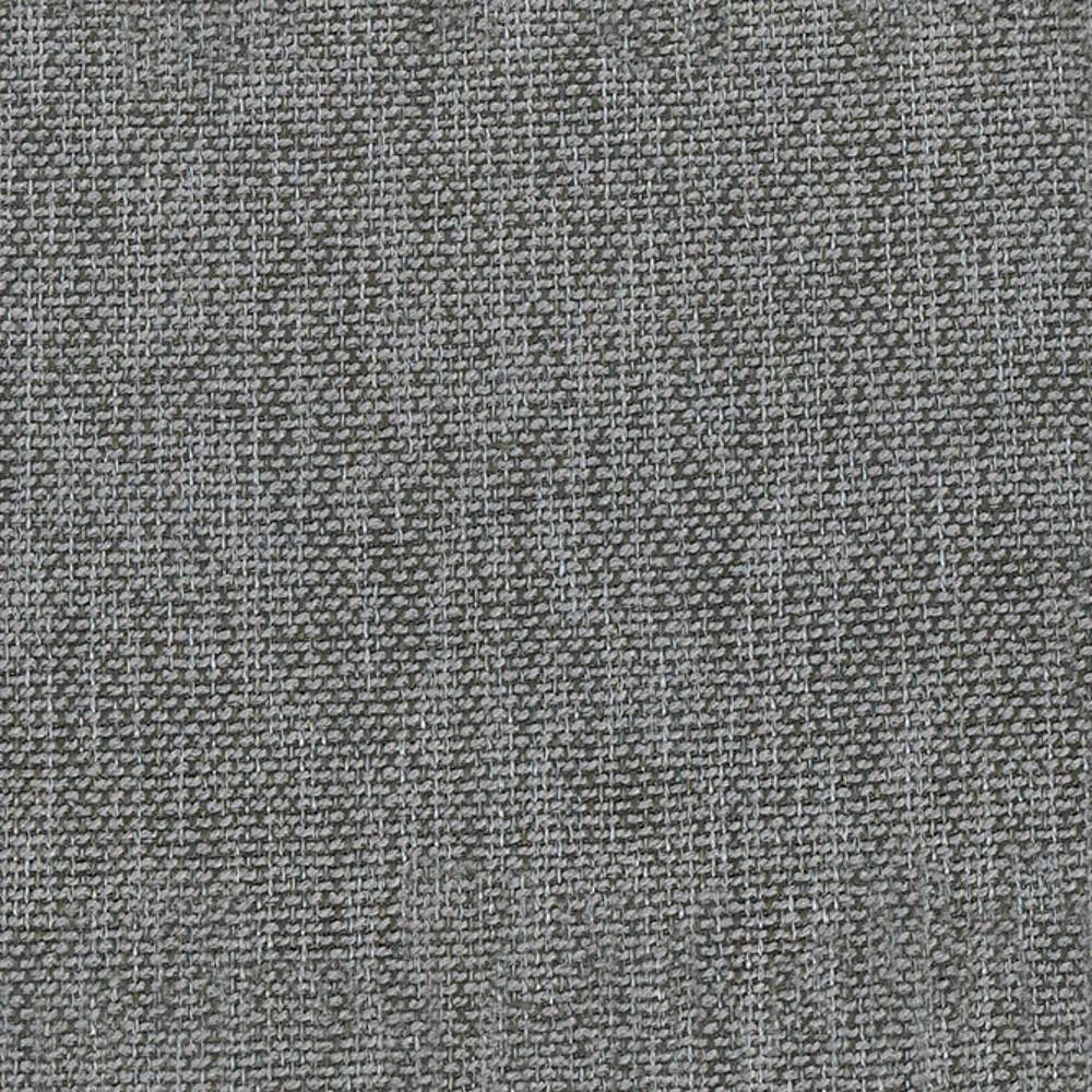 Close-up of gray-beige woven 100% polyester upholstery fabric showing a tight basketweave texture, ideal for sofas and indoor seating.