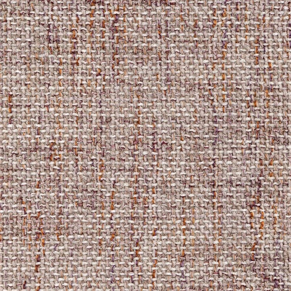 Close-up of beige and cream woven upholstery fabric with subtle brown and orange flecks and a textured basketweave, 54% rayon / 7% acrylic / 39% triacetate blend suitable for sofas and office seating.