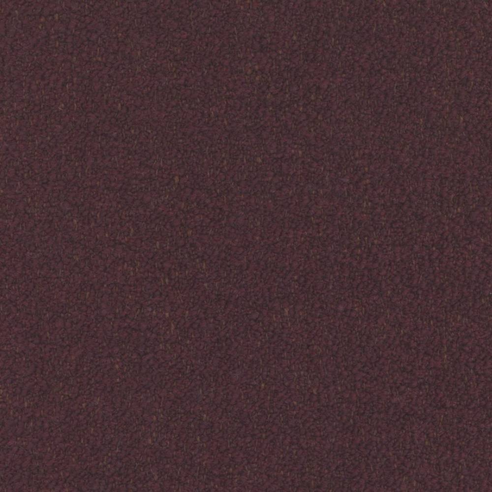 Close-up of deep plum felted wool-look upholstery fabric swatch, a 20% wool blend with boucle-like texture and subtle heathered flecks, shown for sofa upholstery use.