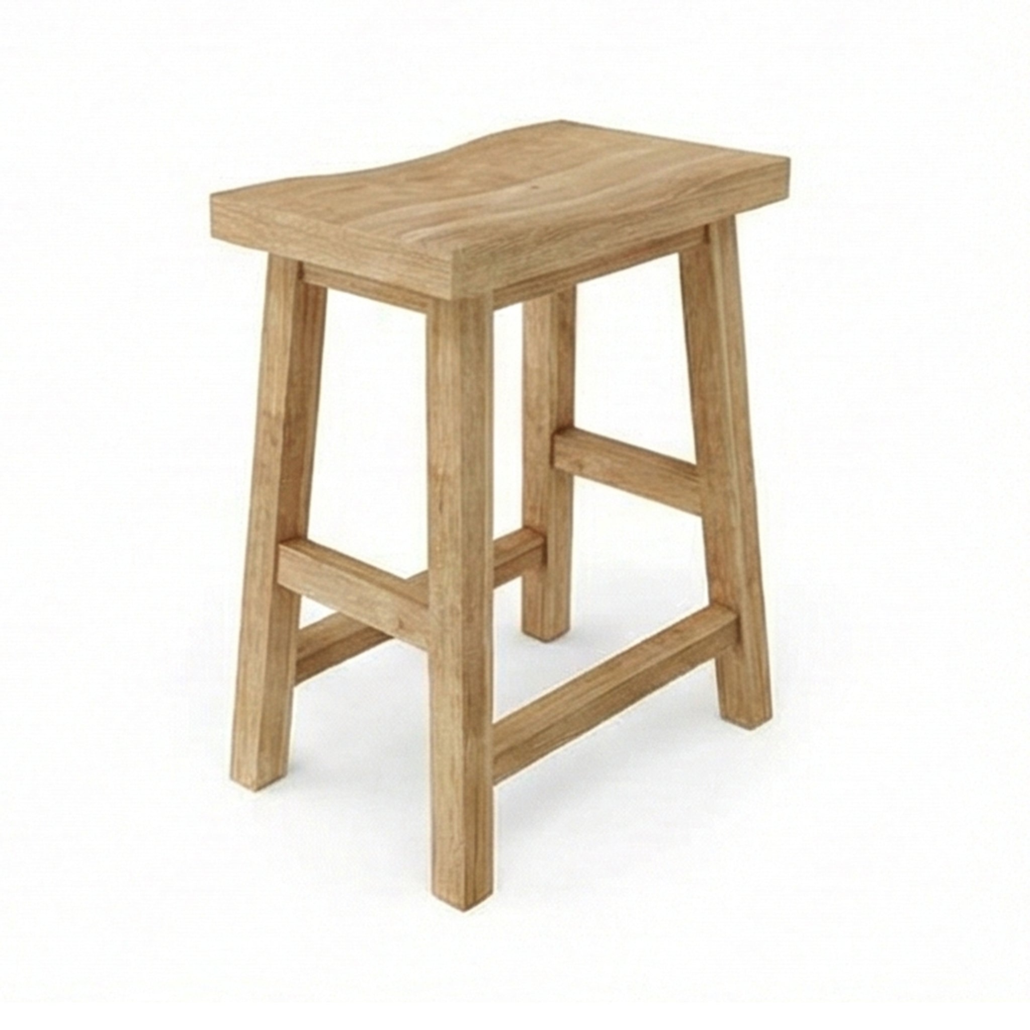 Aimee Rectangle Backless Teak Outdoor Bar Stool