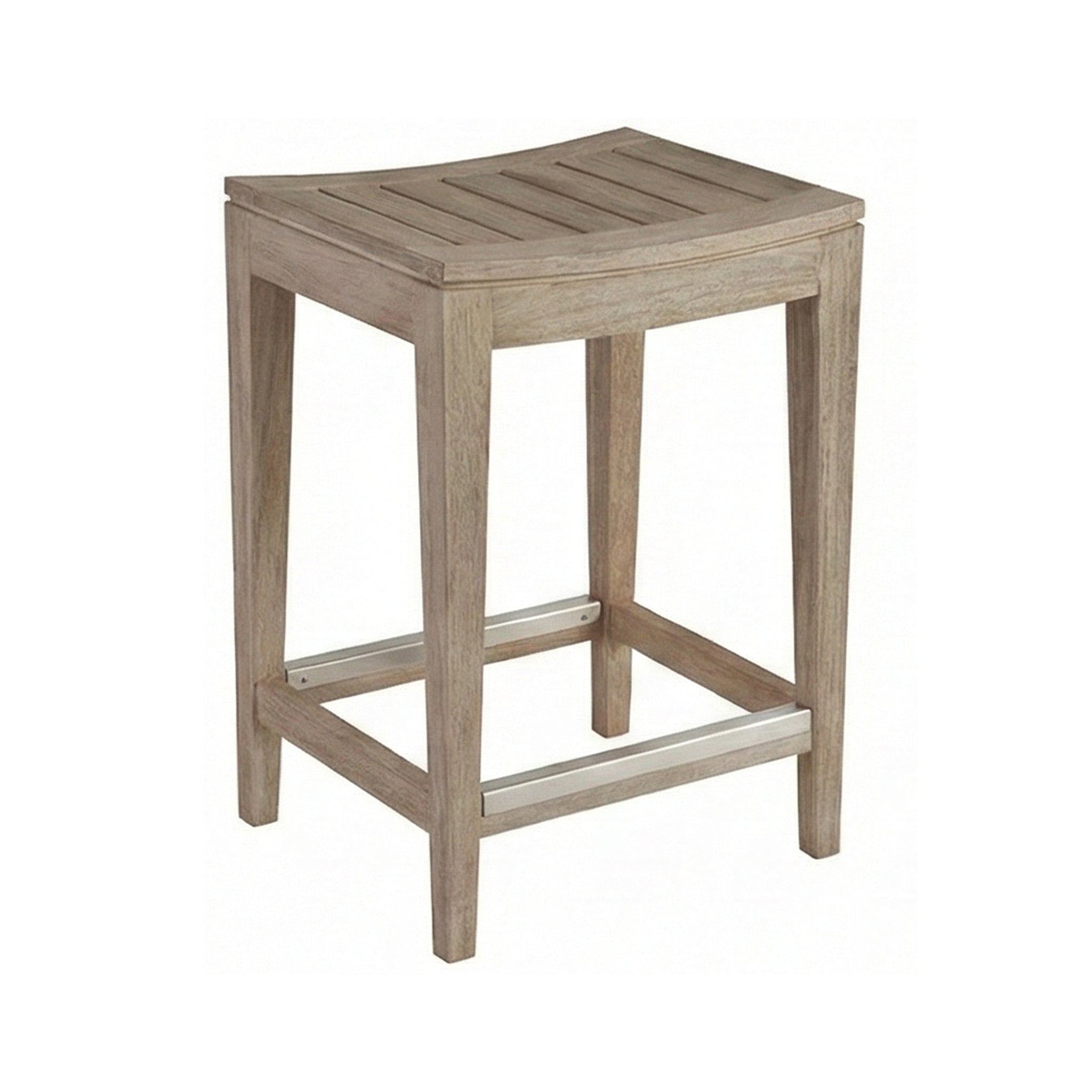Dominique Backless Teak Outdoor Bar Stool