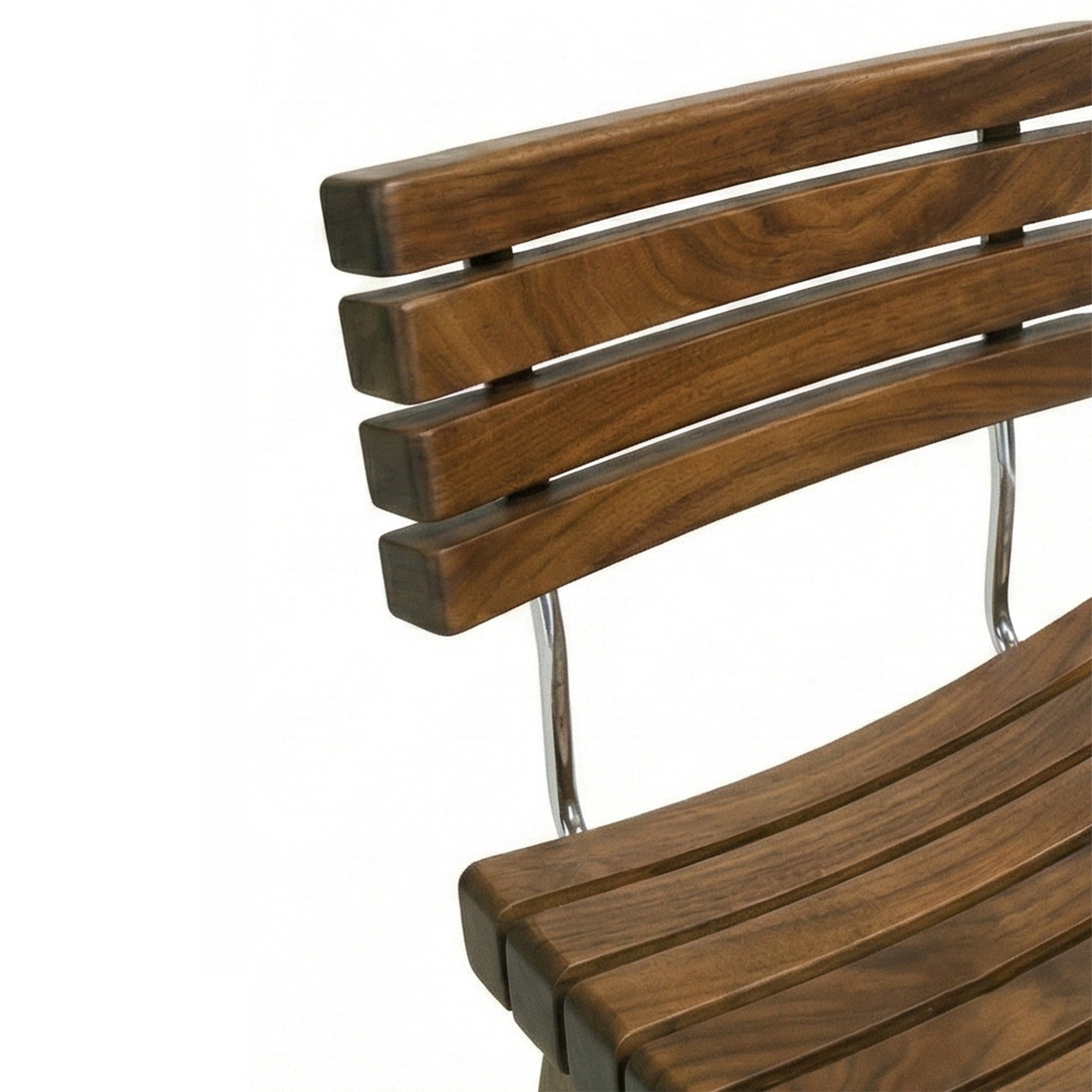 Gregoire Teak Outdoor Bar Stool with Curved Back