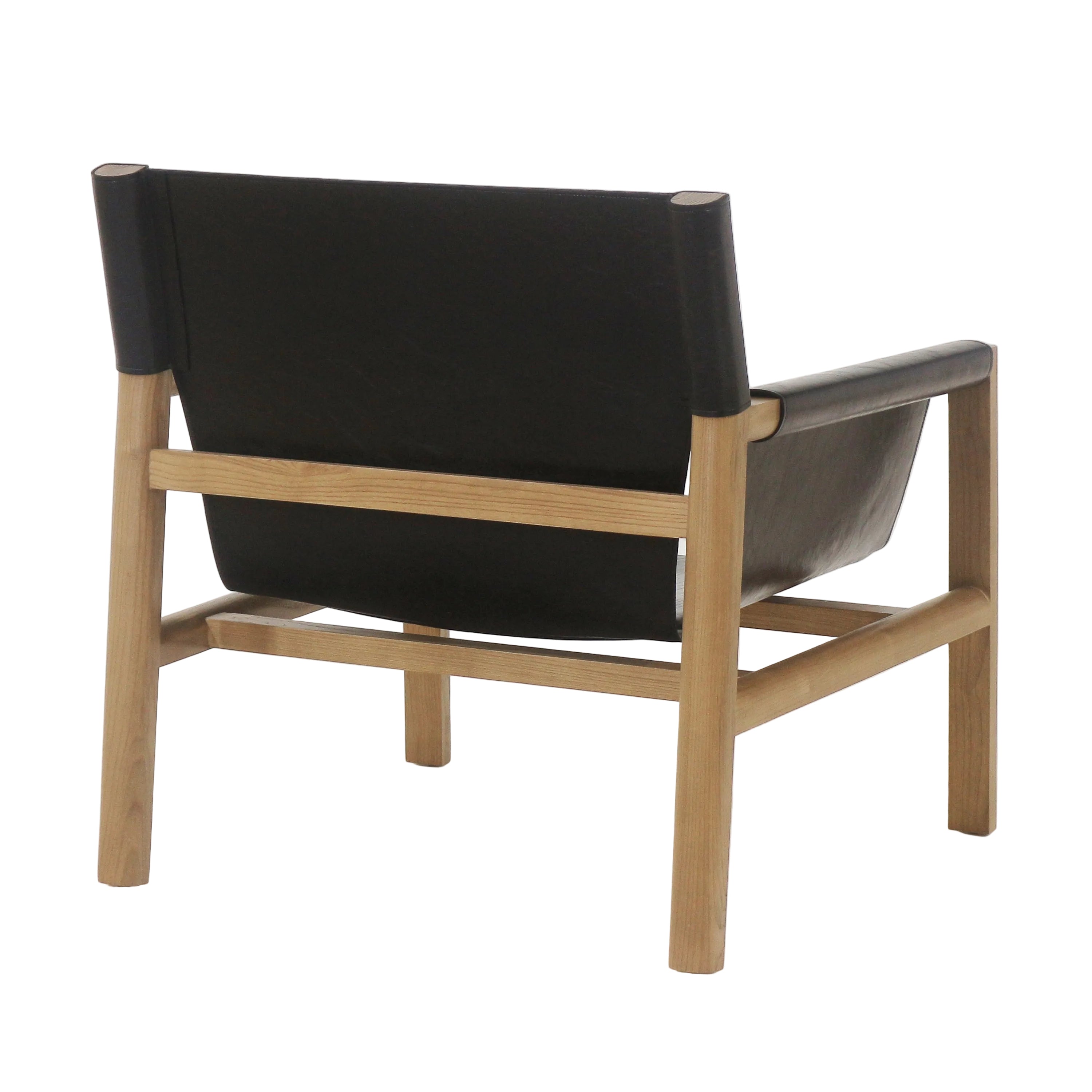 Toronto Leather & Teak Lounge Chair Teak