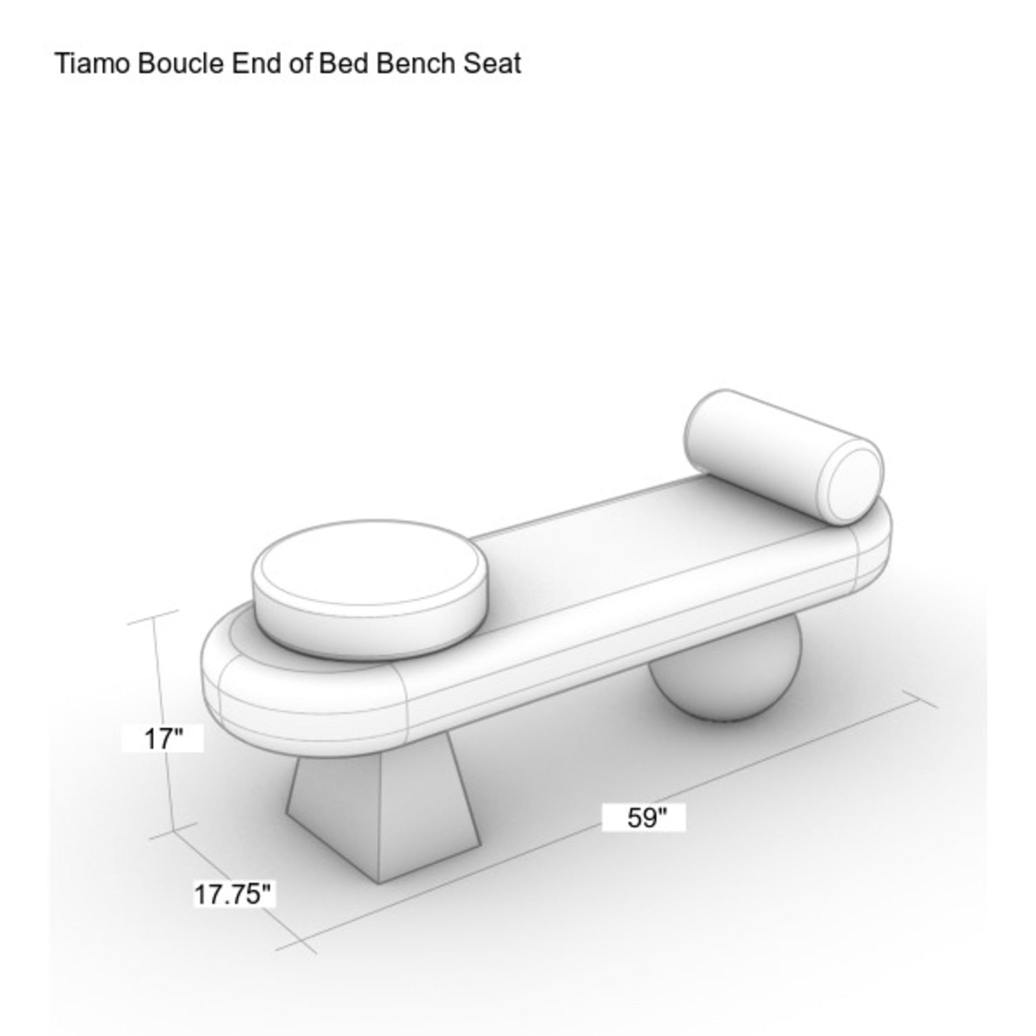 Tiamo Boucle End of Bed Bench Seat - INTERIORTONIC
