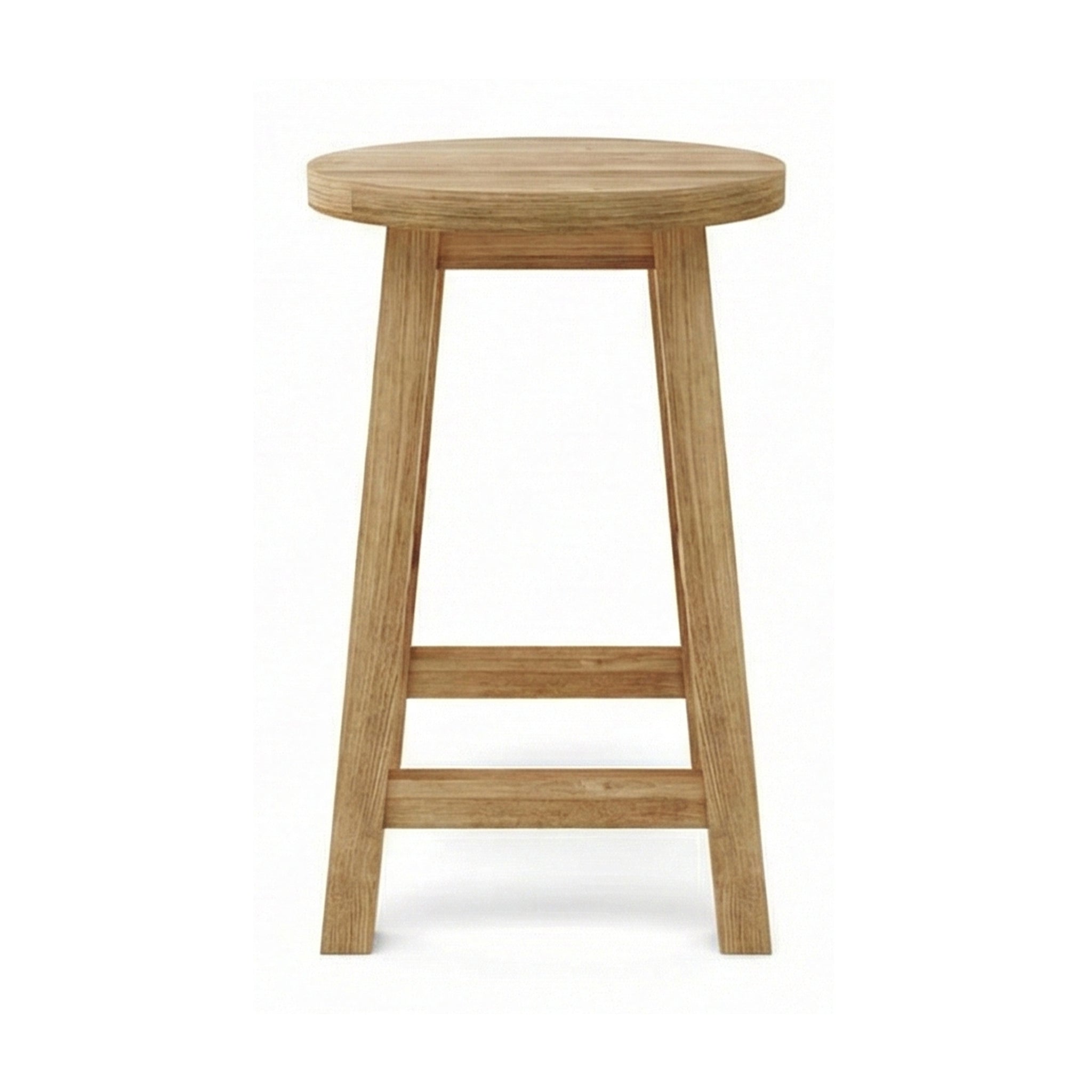 Aimee Round Backless Teak Outdoor Bar Stool