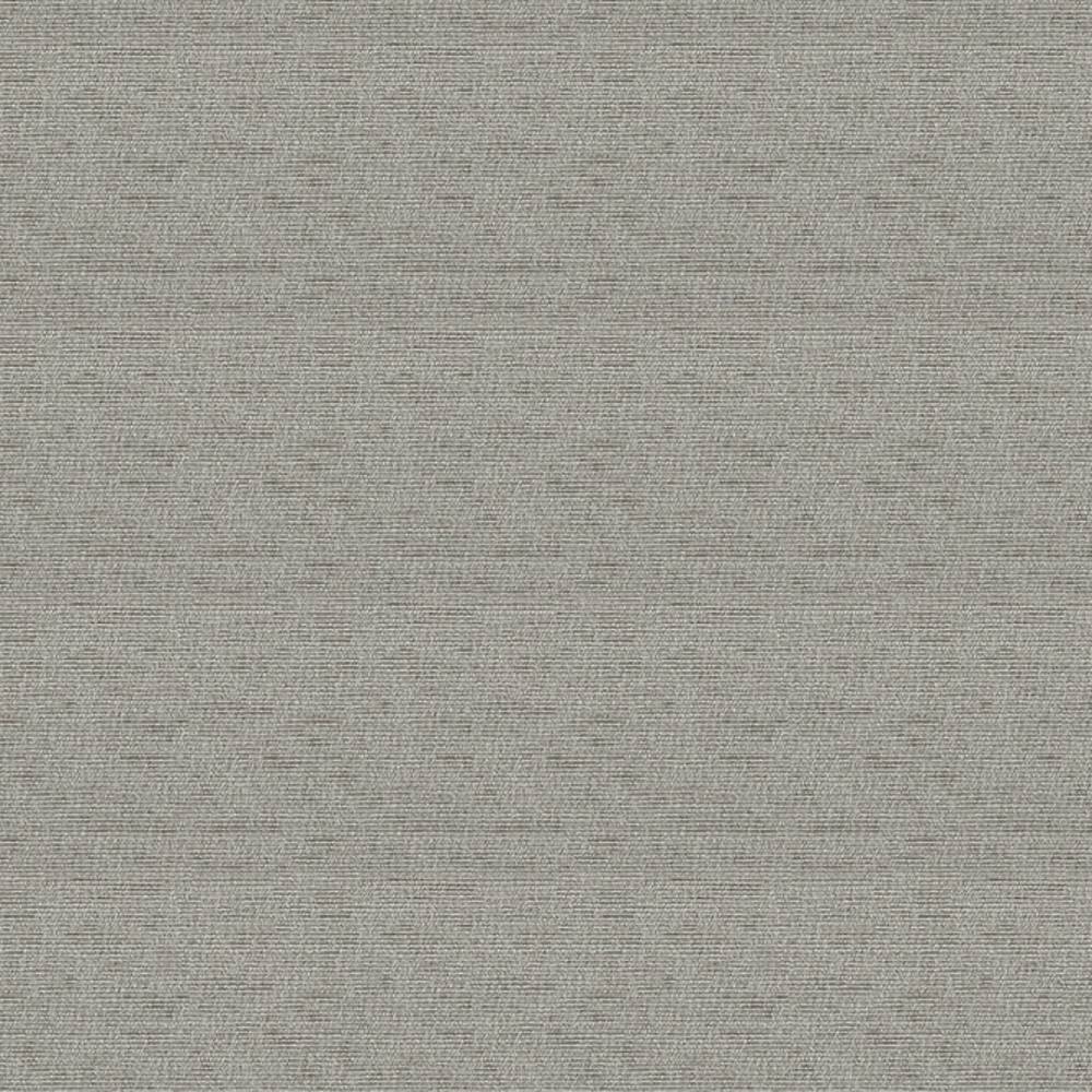 Close-up of neutral beige 100% polyester upholstery fabric showing fine woven texture and subtle horizontal striations, presented as a full 55-inch sofa fabric swatch.