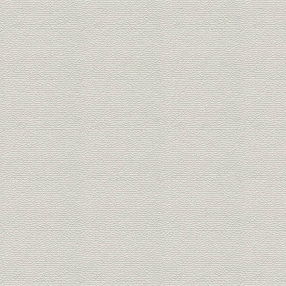 Close-up of neutral white upholstery fabric with a subtle wavy texture and fine weave; 27% cotton, 73% polyester blend shown for sofa upholstery.