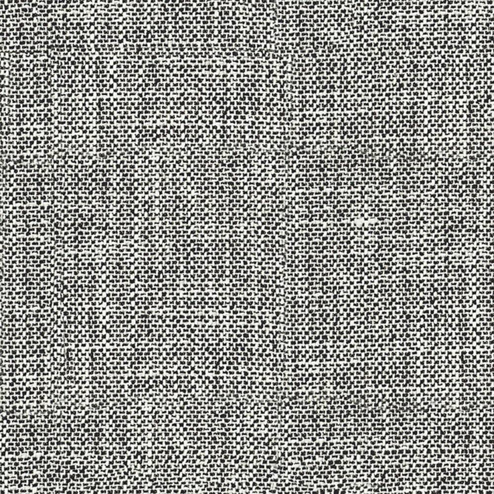 Close-up of black-and-white 100% polyester upholstery fabric showing a tight woven, slightly coarse texture with a small flecked pattern, suitable for sofa coverings.