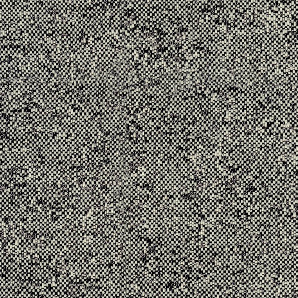 Close-up of beige and black woven upholstery fabric showing a tight checkerboard texture; 100% polyester suitable for contemporary sofas and neutral indoor upholstery.