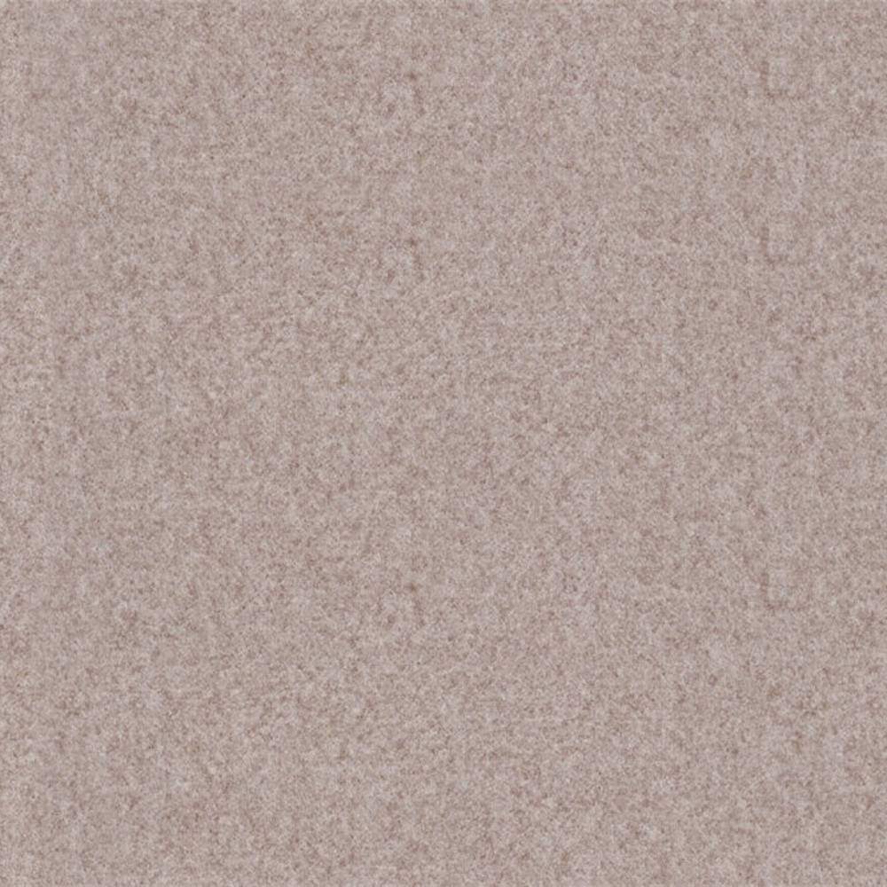 Close-up swatch of 100% polyester upholstery fabric in a soft beige-taupe with a subtle heathered, slightly napped texture, ideal for sofas and office seating.