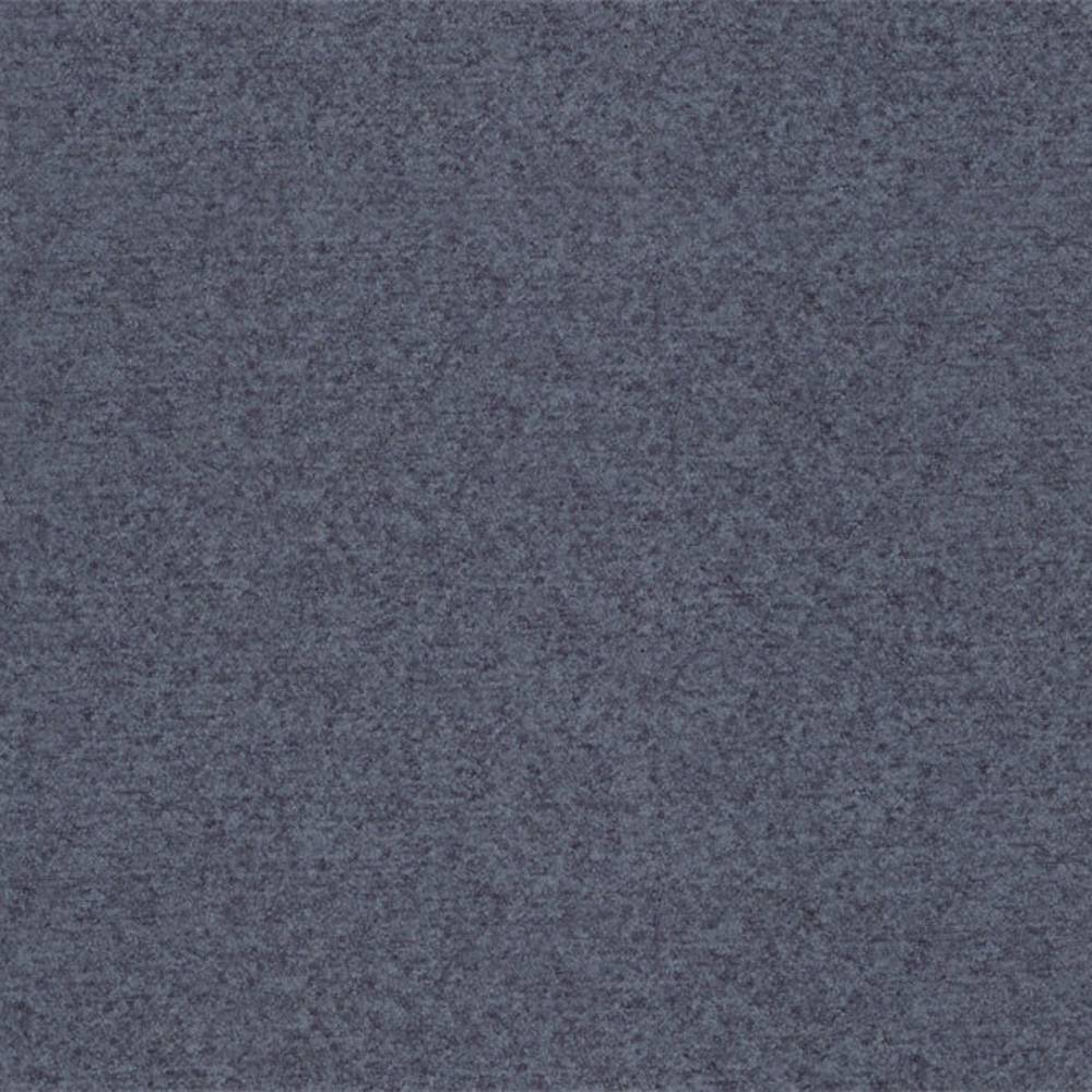 Close-up of a mottled blue-gray 100% polyester upholstery fabric swatch showing a dense, soft texture suitable for sofas and office seating.