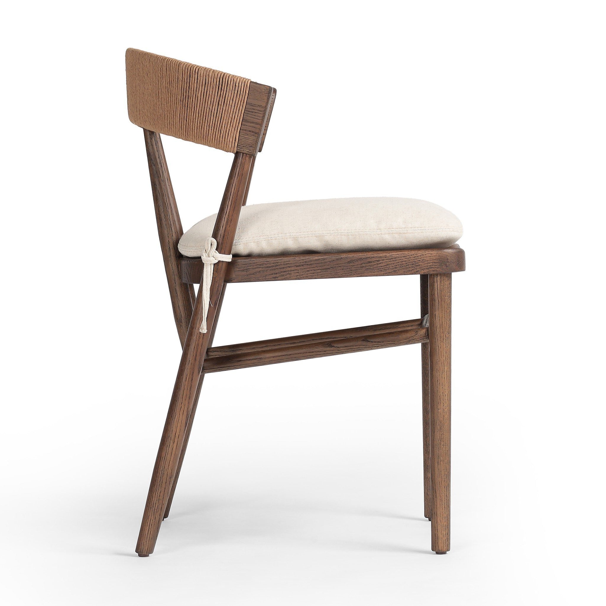 Harmonie Dining Chair with Cushioned Seat and C-Back in Rope