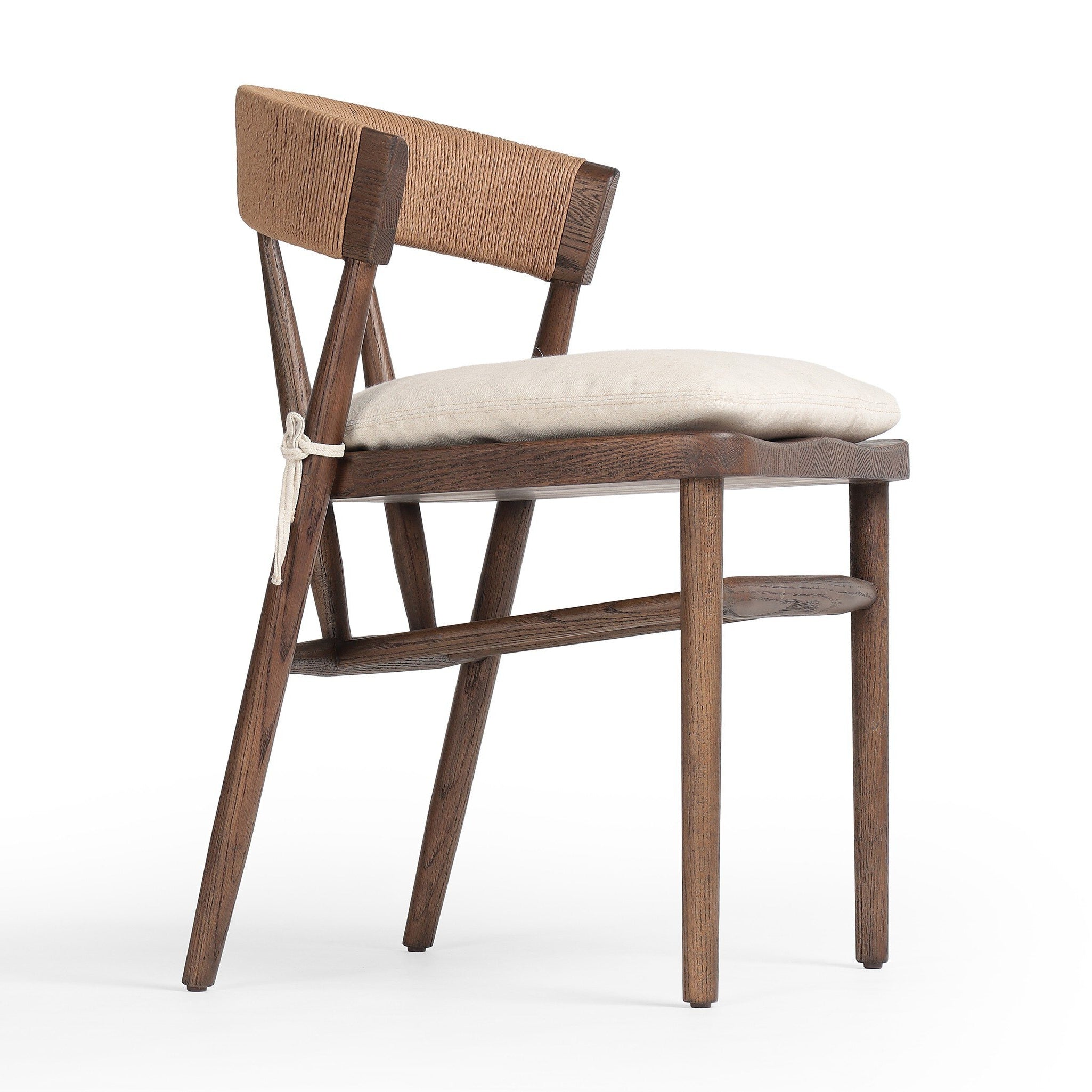 Harmonie Dining Chair with Cushioned Seat and C-Back in Rope