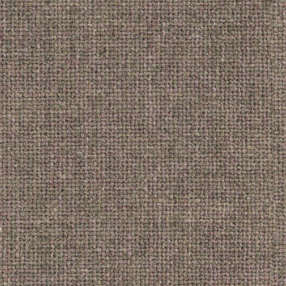 Close-up of a neutral taupe woven upholstery fabric swatch in a 10% linen, 25% acrylic, 65% polyester blend showing coarse basket-weave texture for contemporary sofas.
