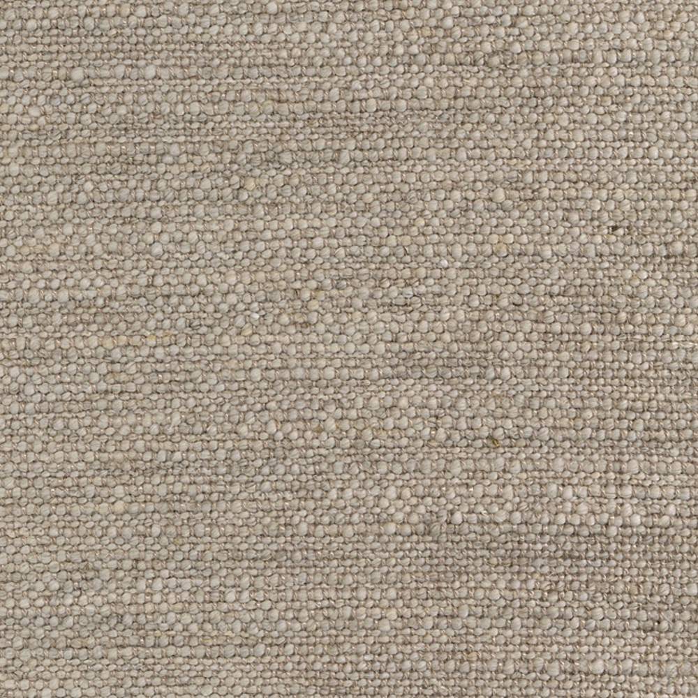 Close-up of cream upholstery fabric (linen, rayon, acrylic, triacetate blend) showing a tight pebble weave with subtle beige variation, ideal for contemporary sofas.